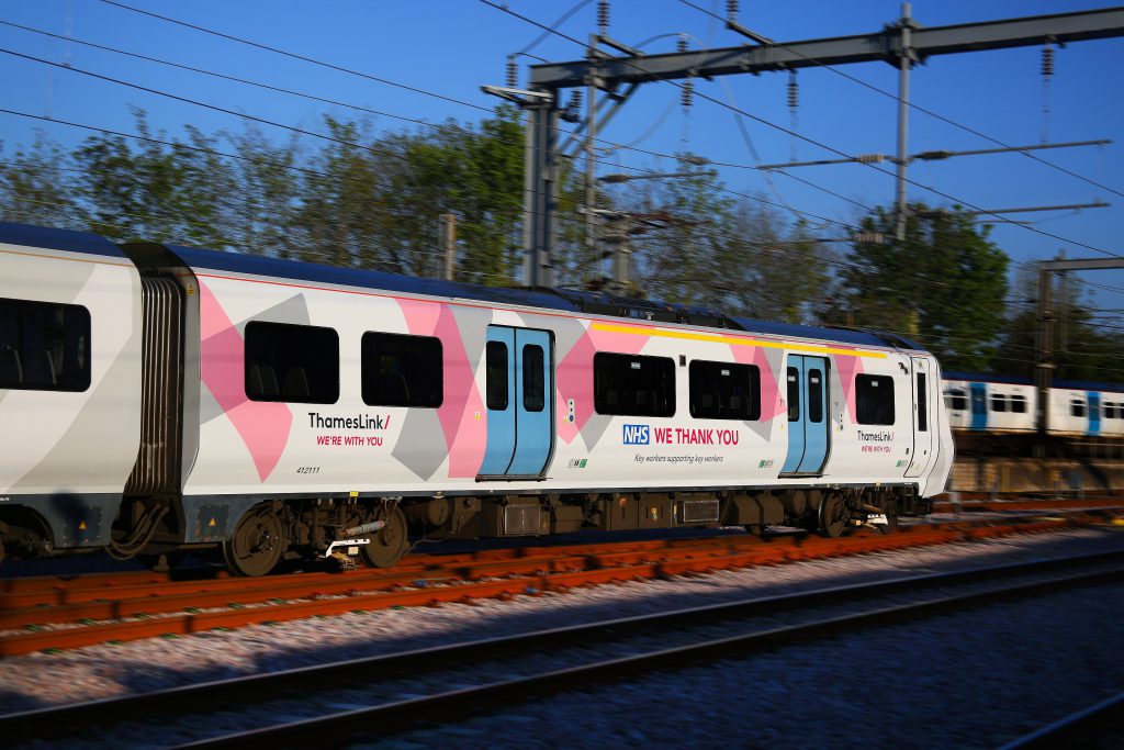 Specially key worker branded Thameslink train