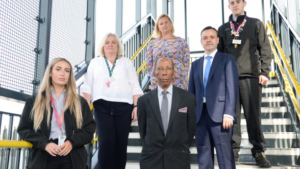 GTR staff standing in stairs of train station