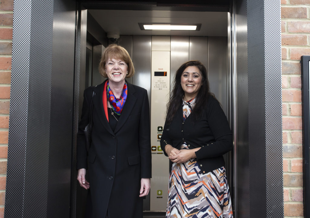 Wendy Morton and Nus Ghani open Eridge's new lift