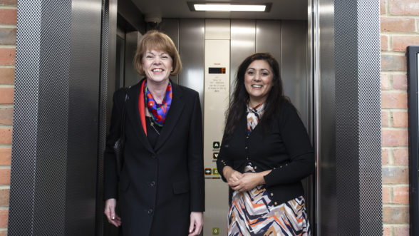 Wendy Morton and Nus Ghani open Eridge's new lift